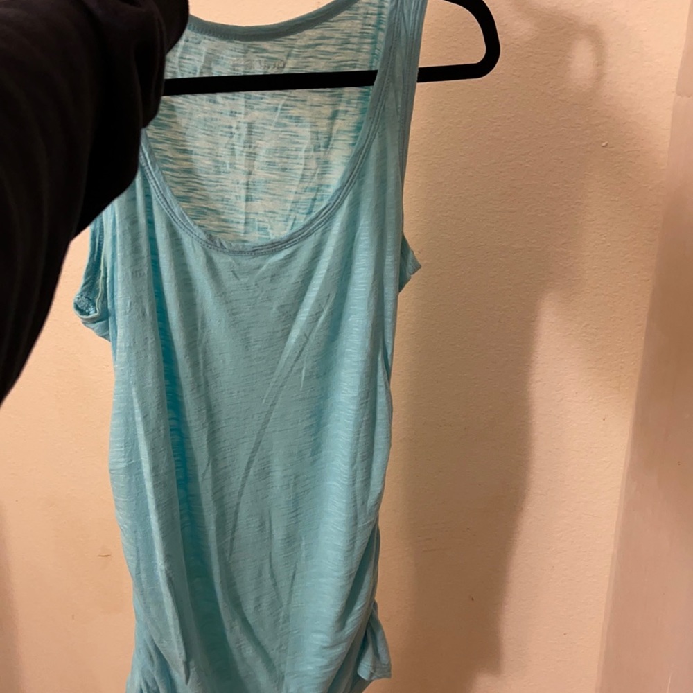 Caslon light blue ribbed tank top